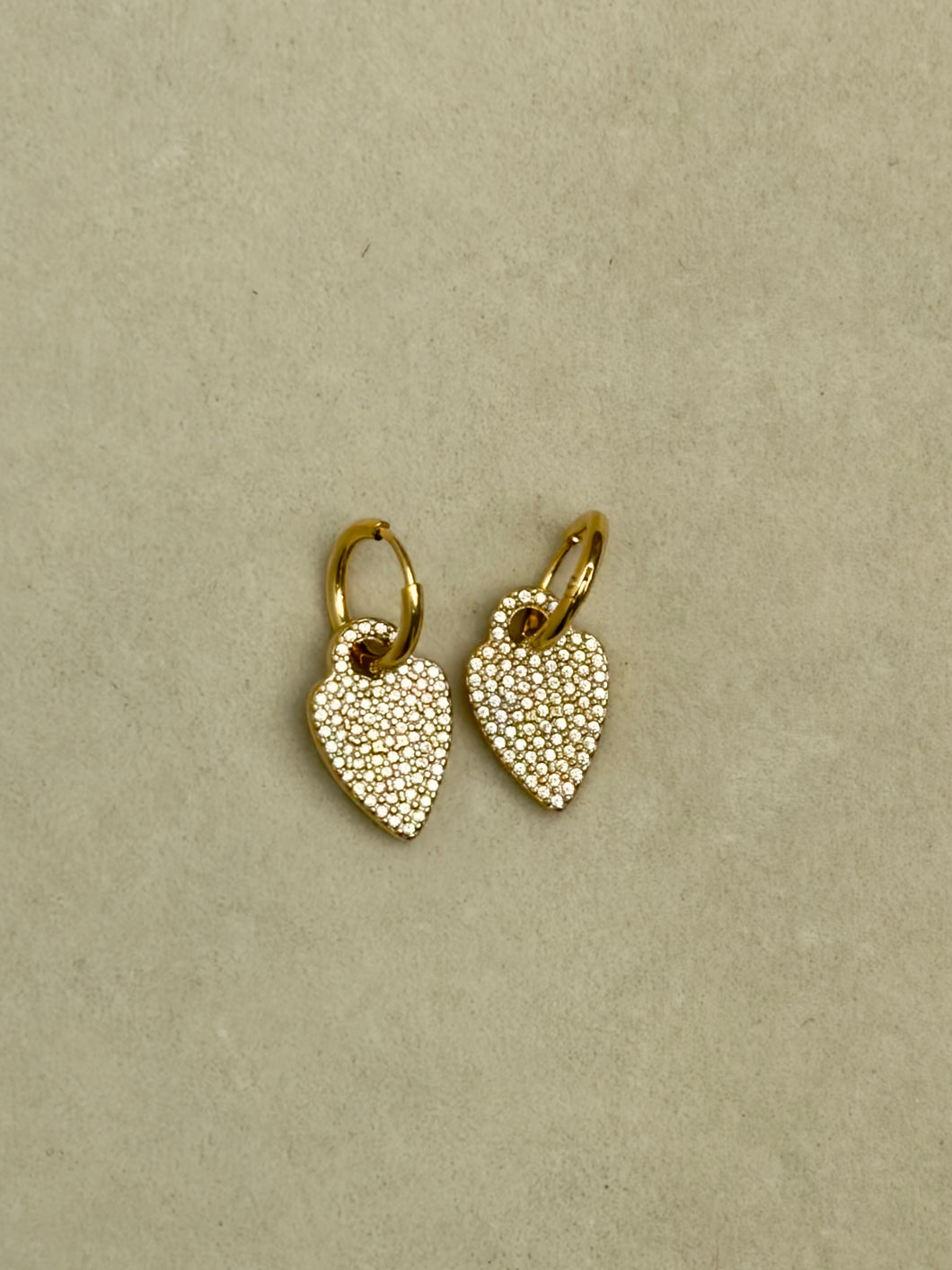 ZIRCON HEART EARRINGS HOOP