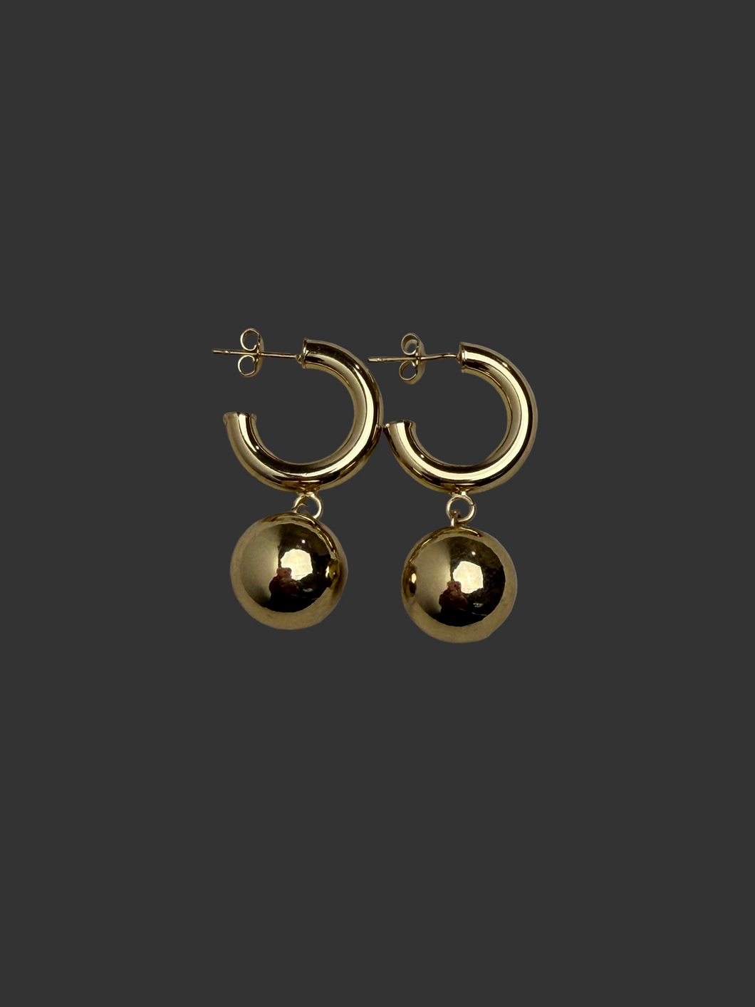 BOLD BALL HOOPS EARRINGS