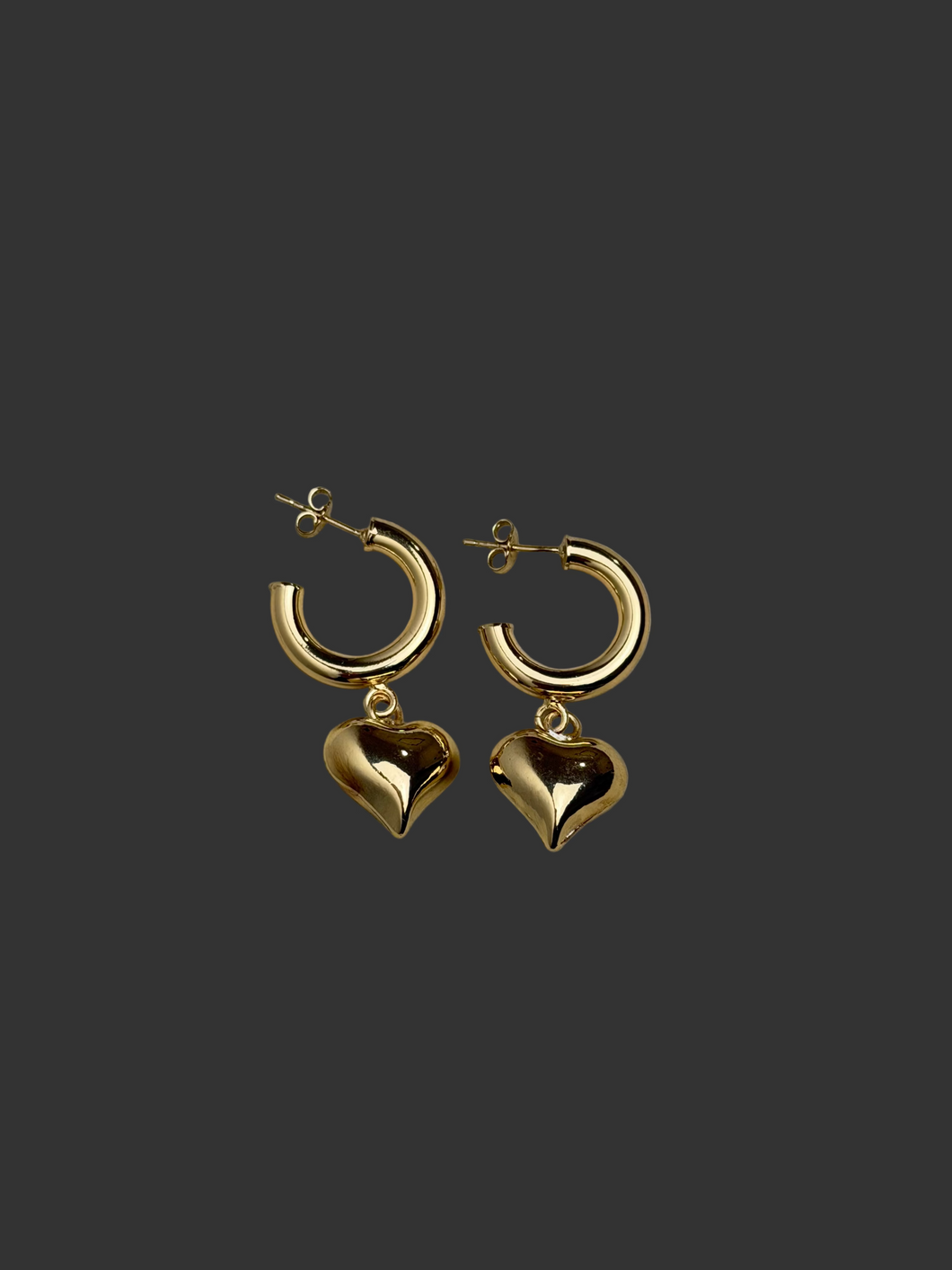 BOLD HEART HOOPS EARRINGS